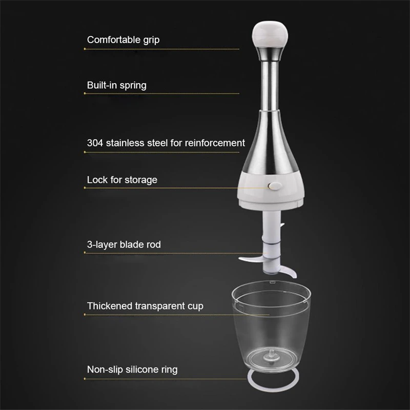 bowling shape garlic chopper stainless steel food processor quick powerful vegetable shredder dicer kitchen accessories gadgets free global shipping