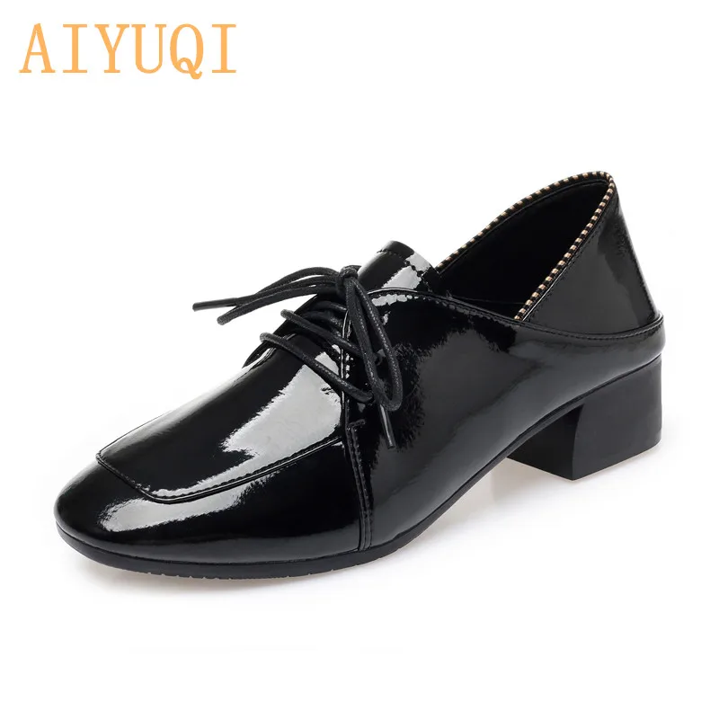 

AIYUQI Shoes Women Autumn 2021 New Square Toe Women's Casual Shoes Lace Up Brock Mid Heel Women's Shoes Large Size 41 42 43