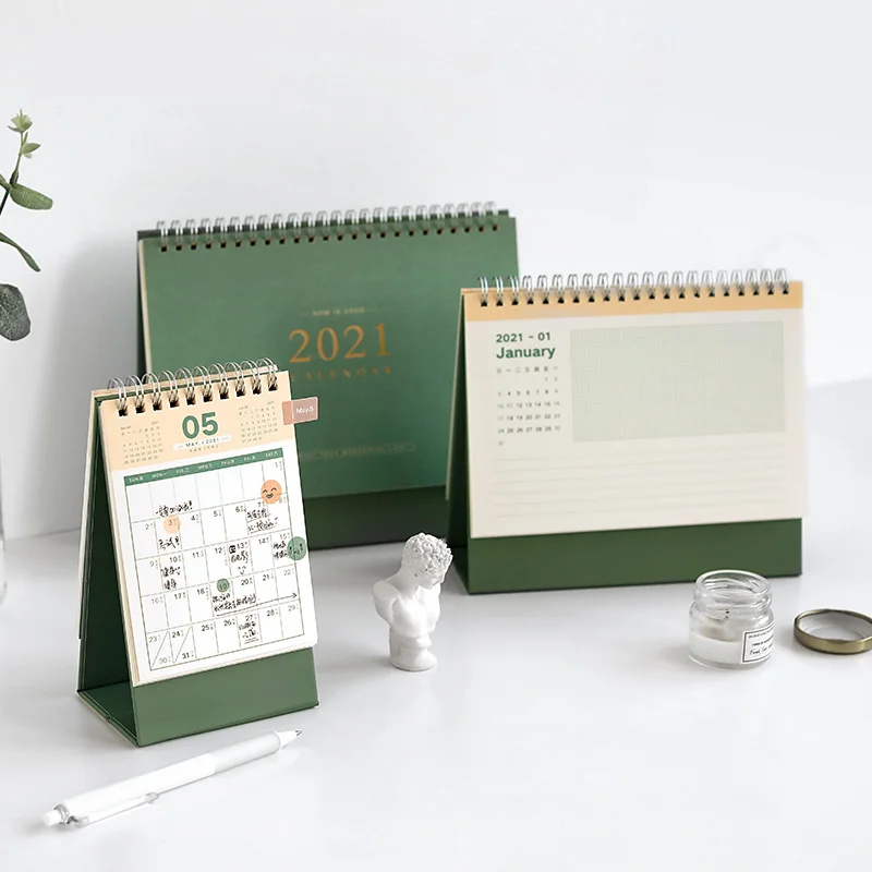 

Luxury 2021 Desktop Calendar Diary Book Weekly Monthly Schedule Table Planner Yearly Agenda Organizer for School Office Supplies