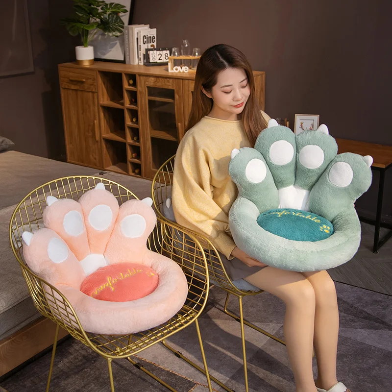 Плюшевый диван с мягкими лапками кота, Картон, 40 см, креативная подушка для сидения дома, антискользящая напольная подушка для попки ребенка, учеба в процессе.