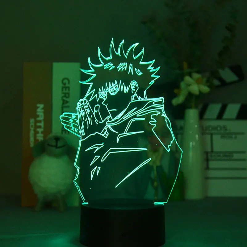 

Kids 3D Night Light Plug In LED Lamp Bedside Nightlight Jujutsu Kaisen Gojo Satoru Color Changing Decoration Anime Fans Gift