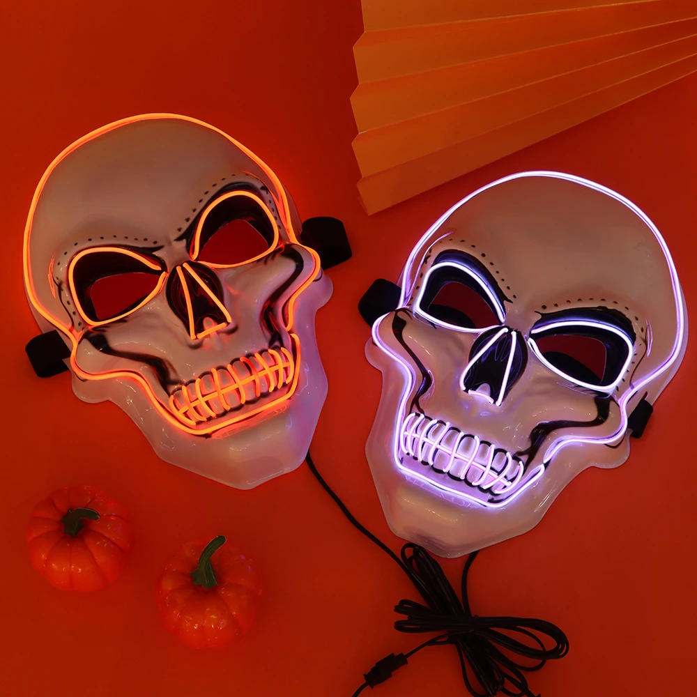 Маска для косплея на Хэллоуин светодиодная маска лица вечеринки маскарадные