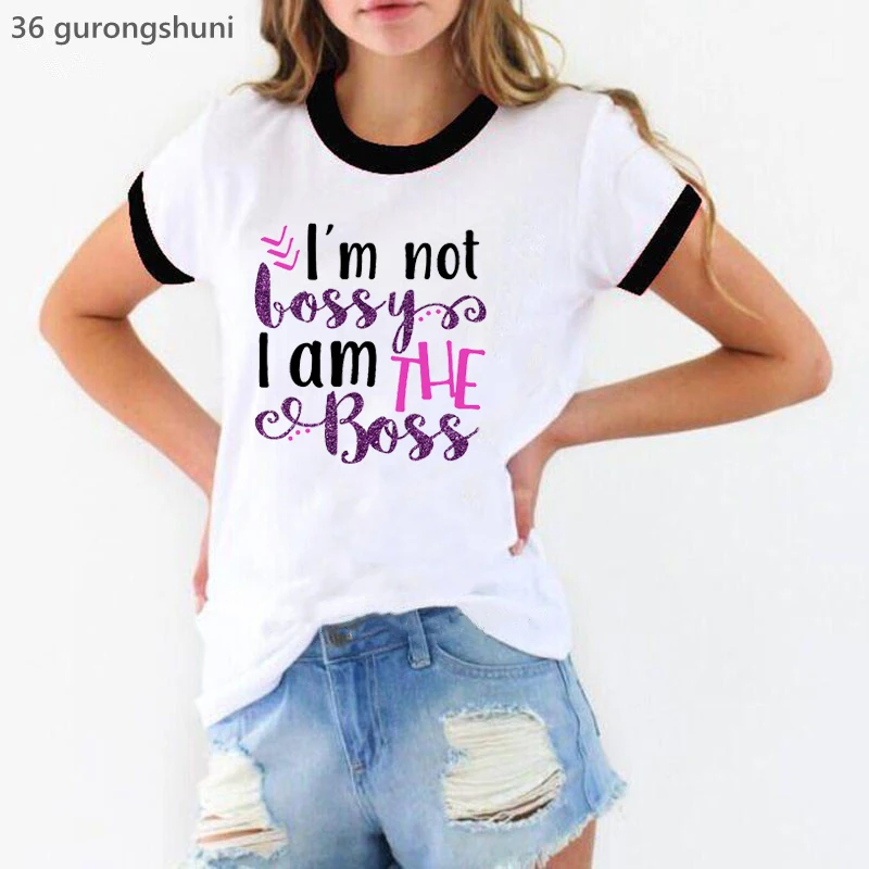 

I Am Not Lossy I Am The Boss Letter Print T-Shirt Women Clothes 2022 Give Me Some Sugar Tshirt Femme Summer Fashion T Shirt