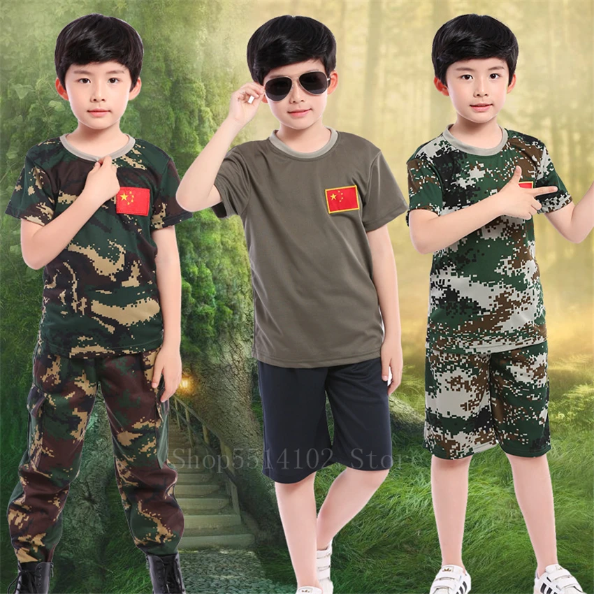 Детская армейская тренировочная форма для мальчиков и девочек Летний армейский