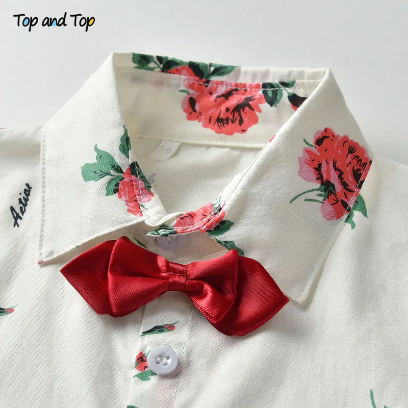 Комплект одежды для мальчиков из рубашки с коротким рукавом и галстука-бабочки