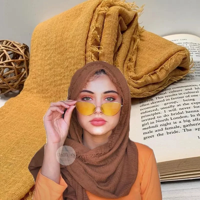 

90*180cm Fashionable women muslim crinkle hijab scarf foulard femme musulman cotton headscarf islamic Viscose scarf shawls wraps