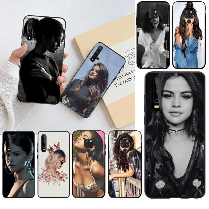 

YJZFDYRM Selena Gomez black Phone Case Hull for Huawei P40 P30 P20 lite Pro Mate 30 20 Pro P Smart 2019 prime