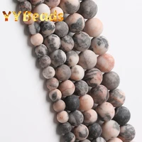aaa natural pink zebra jaspers beads matte gem stone spacer charms beads for jewelry making necklaces 15 strand 4 6 8 10 12mm