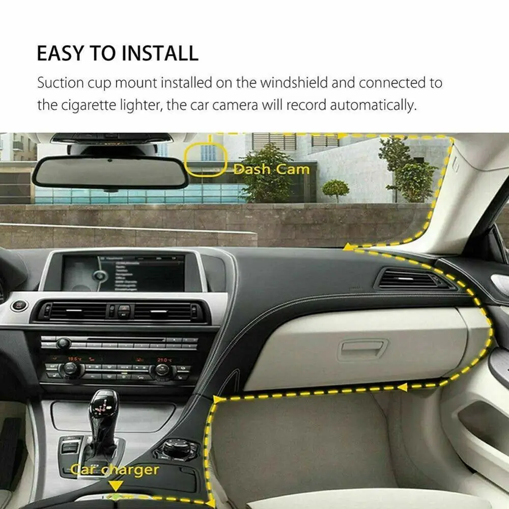 

Car Dash Camera 1080P 4" Full HD Touch Screen Front&Rear Camera 170 degree Wide Angle Dashcam with Night Vision