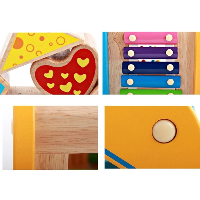 

Kids Wooden Shape Matching Box Toys Multifunction Cognitive Digital Fruit Knocking Beads Educational Toys