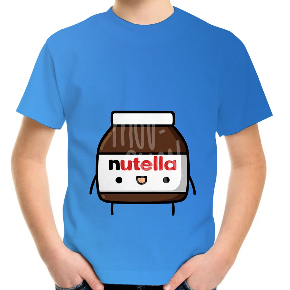 Детская 3D футболка футболки для мальчиков и девочек Nutella забавная карикатура