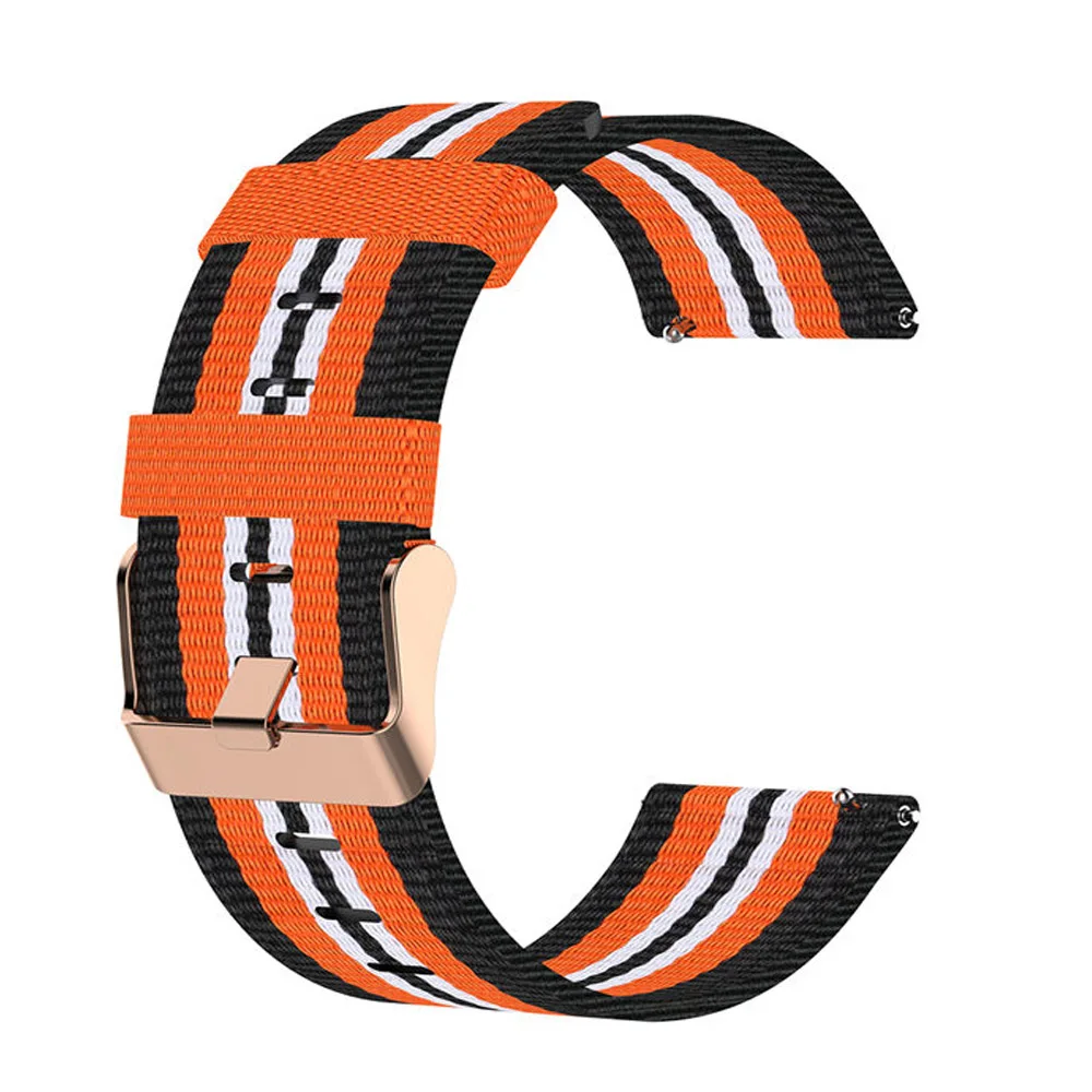 Black orange Нейлоновый ремешок для наручных часов для Amazfit/Xiaomi умные часы спортивный ремешок для часов для samsung/huawei/LG/Полар-флиса зажечь модный браслет 18 мм/20 мм/22 мм ремешок - Цвет: Black orange