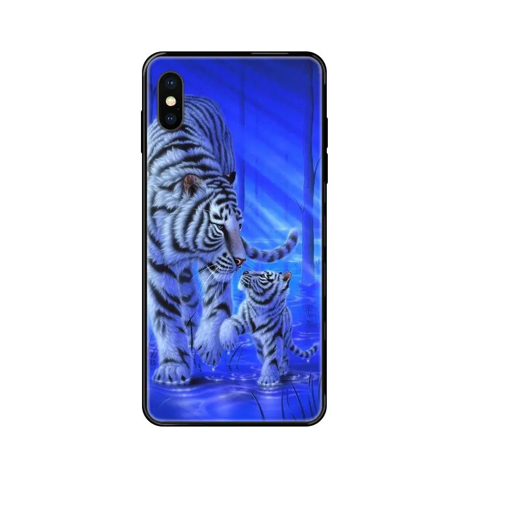 Черный мягкий ТПУ 2020 Новое поступление белый тигр горящий яркий девушки для Redmi