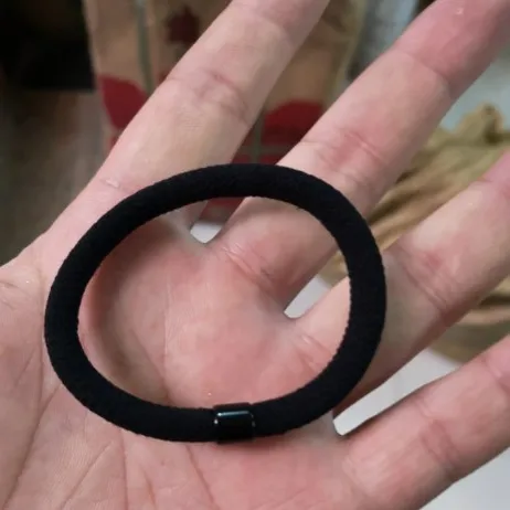Black hair band 10set Hair Band Base Setting 18mm Cabochon Base Holder fit Elastic Band Rope Hairpin for DIY Jewelry Making Findings Accessories - Цвет: Black hair band