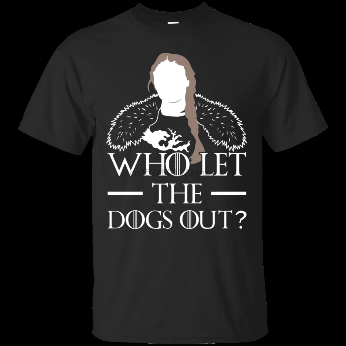 Черная футболка с надписью Who Let The Dogs Out Sansa Stark Игра престолов Tyrion Lannister мужская и