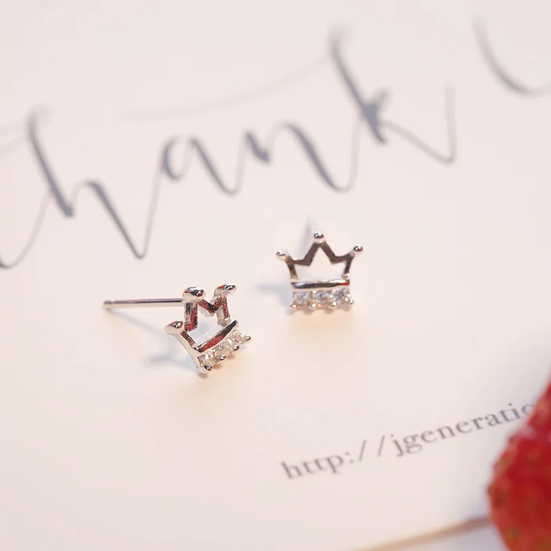 Женские серьги с короной OBEAR микро инкрустированные цирконом корейские