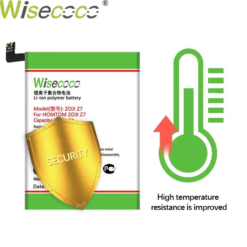 Wisecoco Z7 4000 мАч изготовленный Высококачественный аккумулятор для HOMTOM ZOJI Z7 Z 7 телефон Встроенный аккумулятор замена+ номер отслеживания