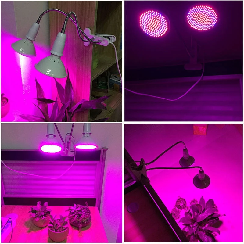 

400 LEDs Grow Light Long Lifespan Led Grow Light E27 Base Flexible Lamp Holder Clip Plant Growth Light for Indoor Desktop Plants
