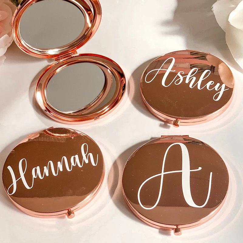 

Personalized Makeup Mirror Bachelorette Party Wedding Favors Custom Name Monogram Wedding Party Favour Bridesmaid Proposal Gift