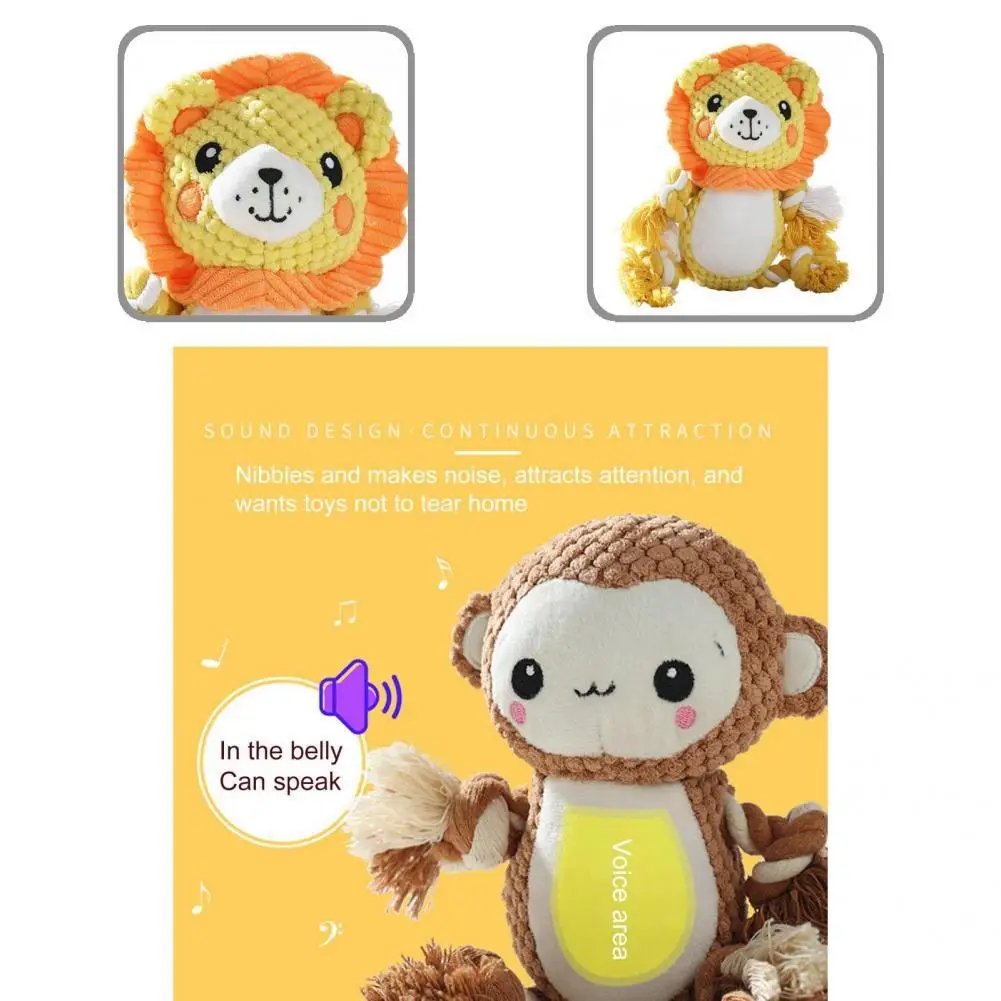 

Lightweight Excellent Funny Monkey Animal-shape Dog Squeaky Toys Portable Pet Squeaky Toy Cartoon Shape for Mini Animal