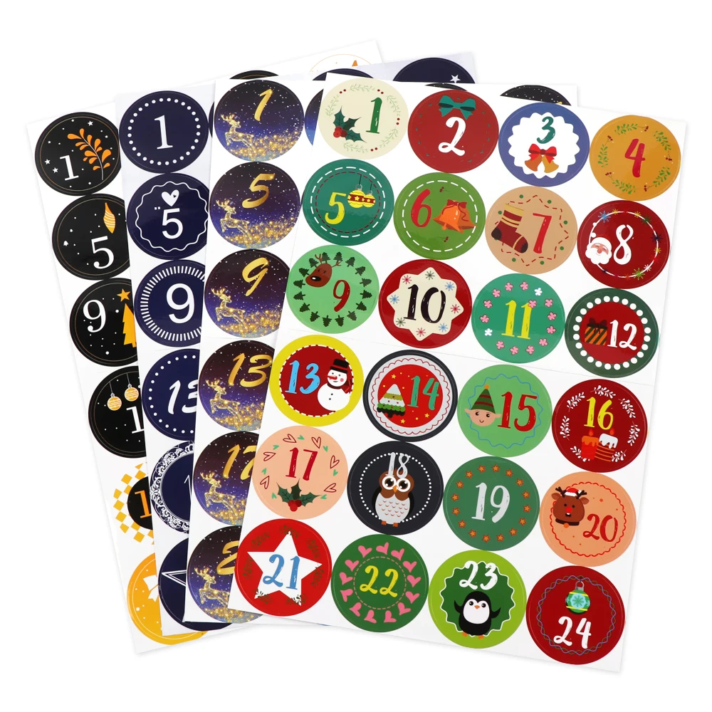 24/50 шт./компл. рождественские наклейки с календарем и цифрами|Украшения своими