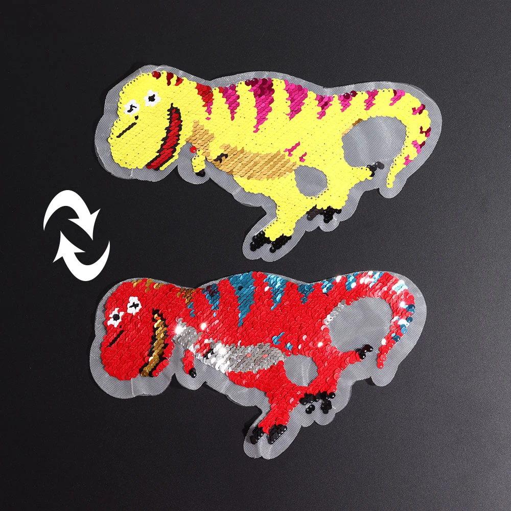 Мультяшный динозавр блестящие патчи Парк Юрского периода Мультяшные стильные