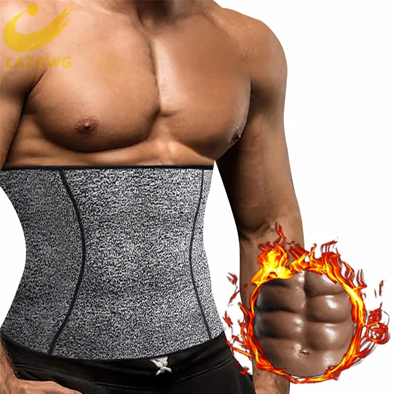 

LAZAWG Mens Neoprene Waist Trainer Belt Slimming Body Shaper Sauna Sweat Weight Loss Reduce Corsets Burner Workout Stomach Belt