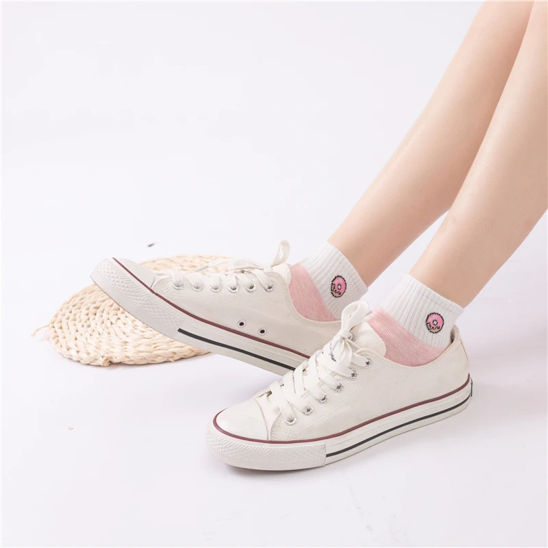 Новые женские милые Мультяшные фрукты носки до лодыжки Девушки Счастливые для