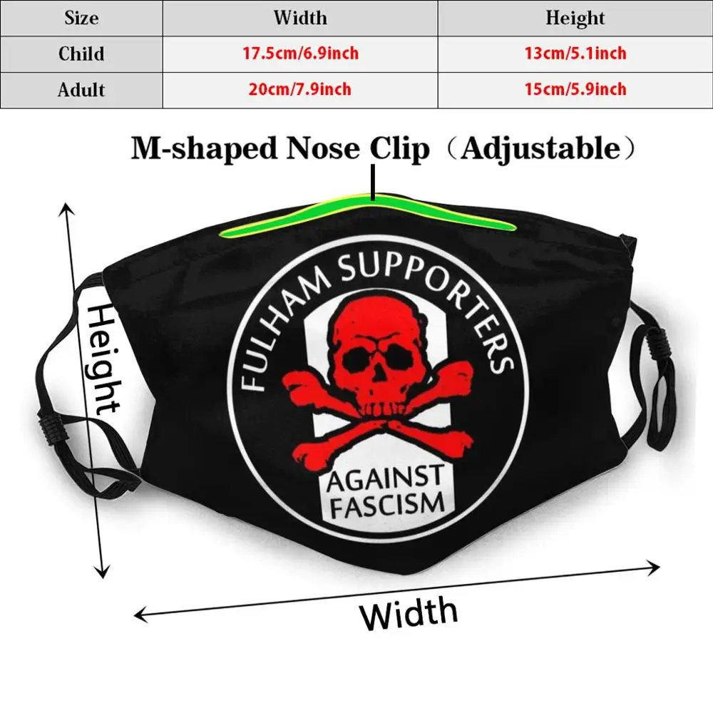 Фулхем сторонники против печати моющийся фильтр евро футбольные лиги маска