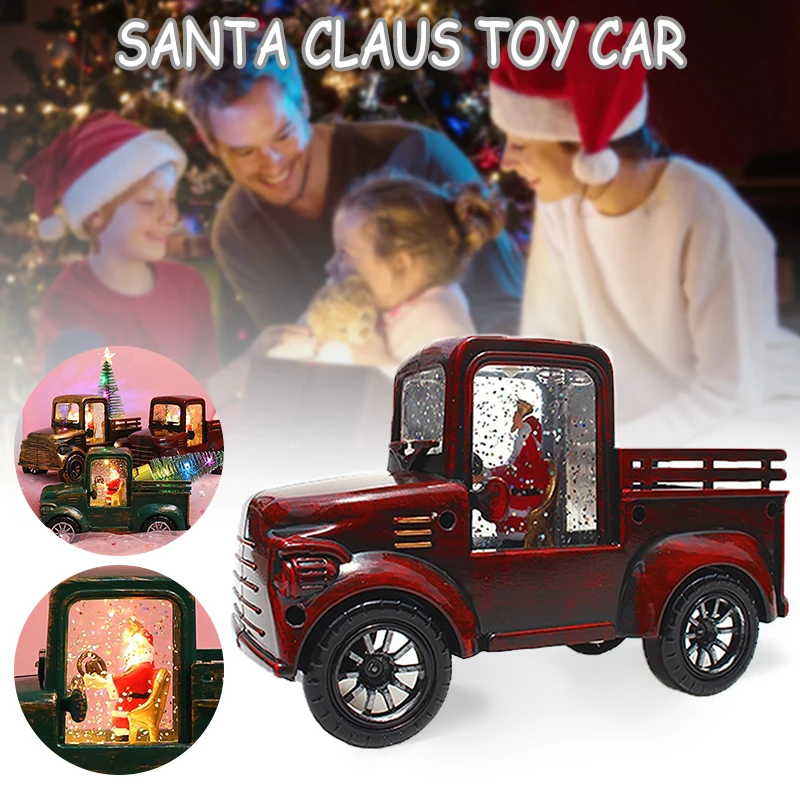 

Светильник в форме грузовика, снежный шар, светодиодный, Рождественское украшение, блестящий Рождественский светильник на батарейках для д...