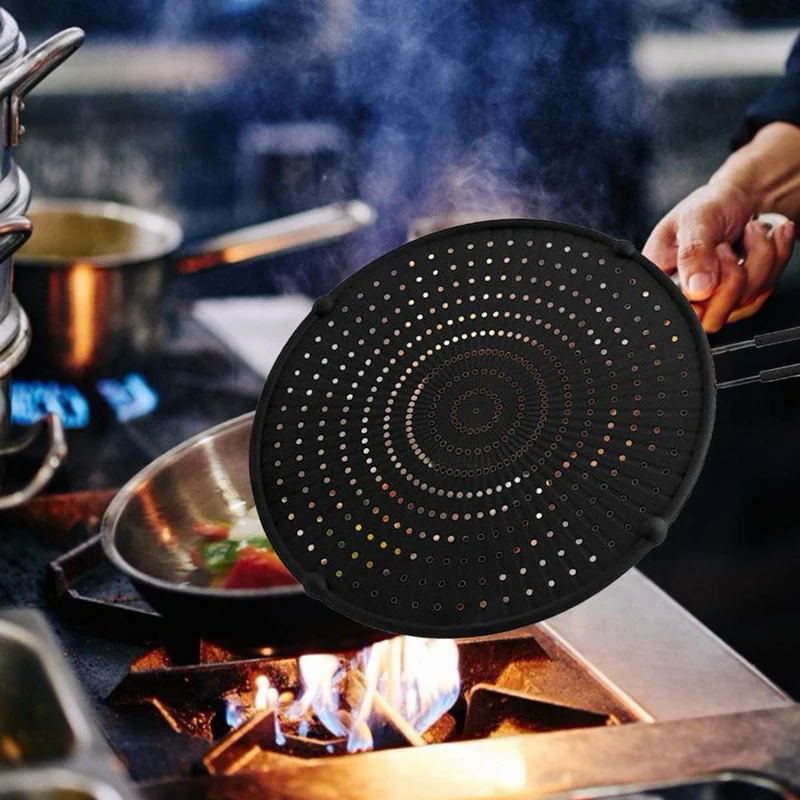 

32cm Silicone Splatter Screen Guard Nonstick Oil Grease Pan Lid for Frying Pan Skillet Cooking Silicone