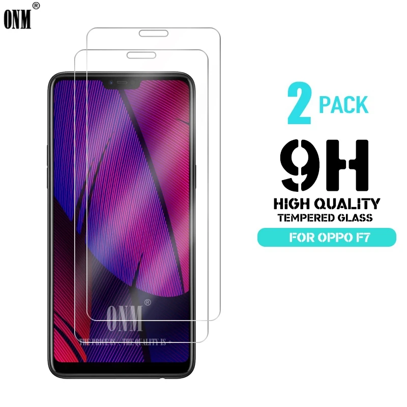 2 шт закаленное стекло для Oppo F7 протектор экрана 2.5D 9H Премиум Закаленное Защитная