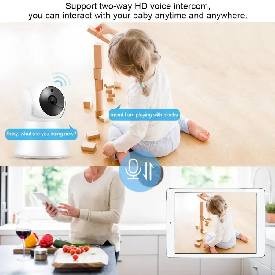 720P WiFi IP Babycam 2 сторонний домофон монитор для ухода за ребенком домашняя PTZ камера 110