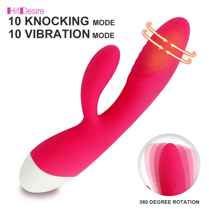 Вибратор HitDesire с функцией нагрева и стимуляцией клитора точки G