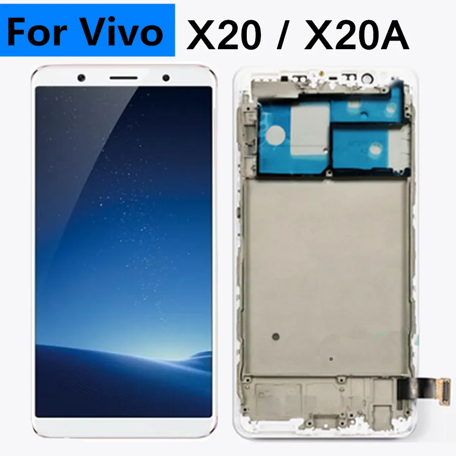 Pantalla LCD de 6,0 pulgadas para Vivo X20, montaje del digitalizador de pantalla t&aacute;ctil, repuesto de pantalla para vivo X20 X20A lcd con marco-0