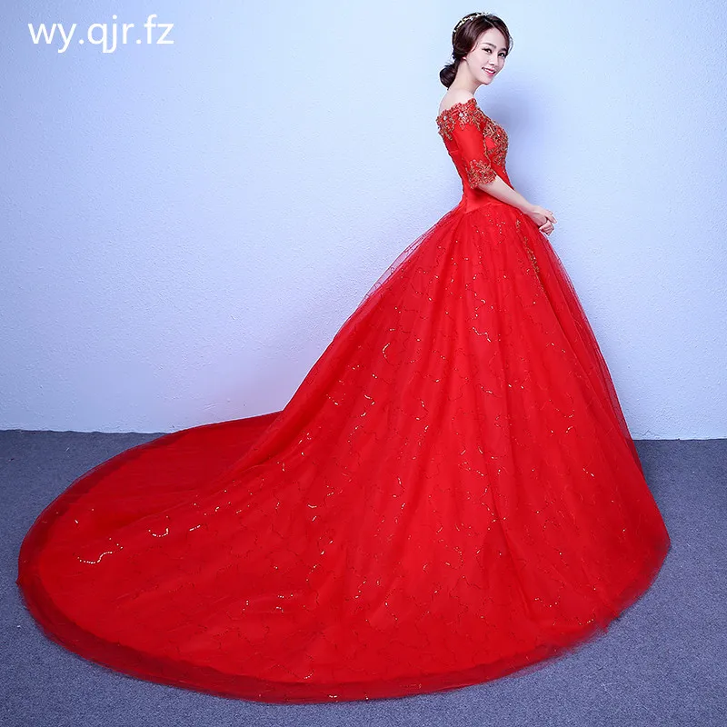 Женское свадебное платье с юбкой годе красно белое вышивкой кружевом и вырезом