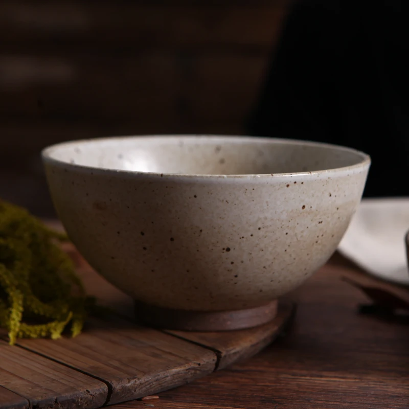 FANCERTY Japanese Retro Creative Ceramic Rice Bowl Stoneware Personality Household Surface Fruit Breakfast Cereal | Дом и сад