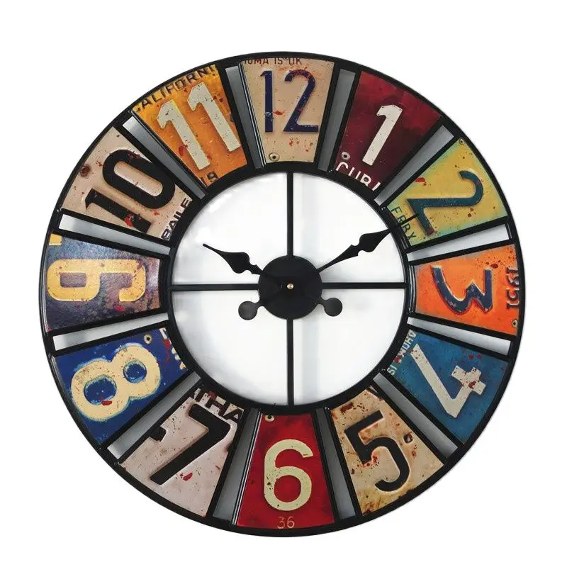 

Digital Retro Wall Clock Kitchen Metal Wall Watches Silent Clocks Home Living Room Decor Luxury Teen Room Decoration Creative