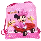 Сумка на шнурке для девочек 34 х27 см, детский дорожный школьный ранец с Минни Маусом, тканевый нетканый рюкзак для покупок