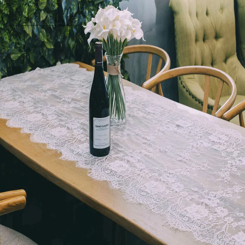 Кружевная скатерть для стола свадебная белая бохо с бахромой вечерние украшения