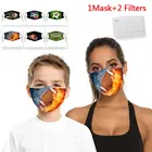 Регби футбольная серия маска для детей и взрослых моющаяся многоразовая маска для лица с 3d принтом цельная маска с 2 фильтрами тушь для ресниц