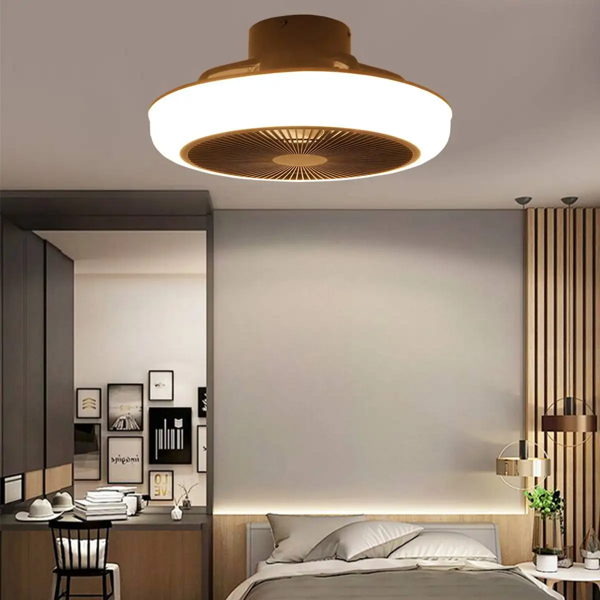 

Modern LED Ceiling Fan Lamp Ceiling Fan with Led Light Three Color Dimmable Ceiling Fan Light Air Cooler Lamp App&Remote Control
