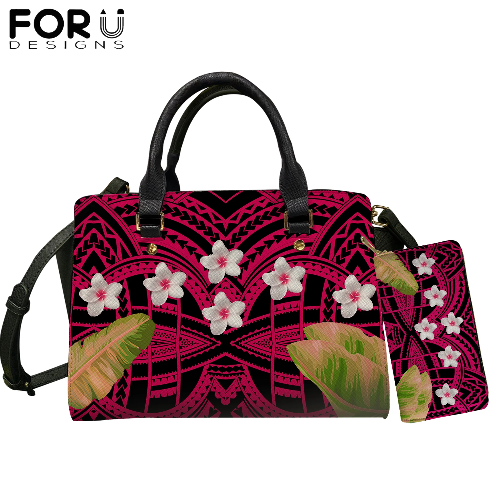 

Новое поступление от FORUDESIGNS, комплект из 2 предметов с градиентной расцветкой, сумка через плечо из искусственной кожи с принтом гавайской п...