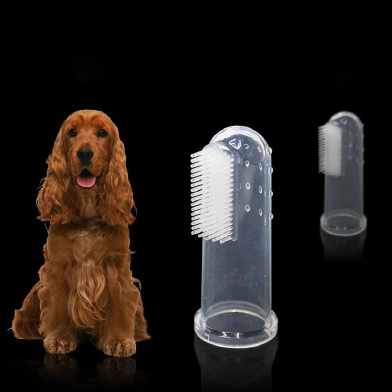 Супер мягкая надеваемая на палец зубная щетка для домашних животных собака Кот