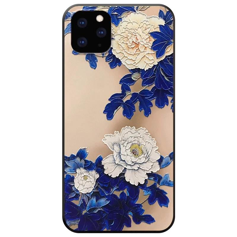 

3D Relief Case for iPhone 12 Mini 11 Pro Max XS X Max XR SE 2020 8 7 6 6S Plus Flowers Pattern Cover Tassel Silicon Soft Fundas