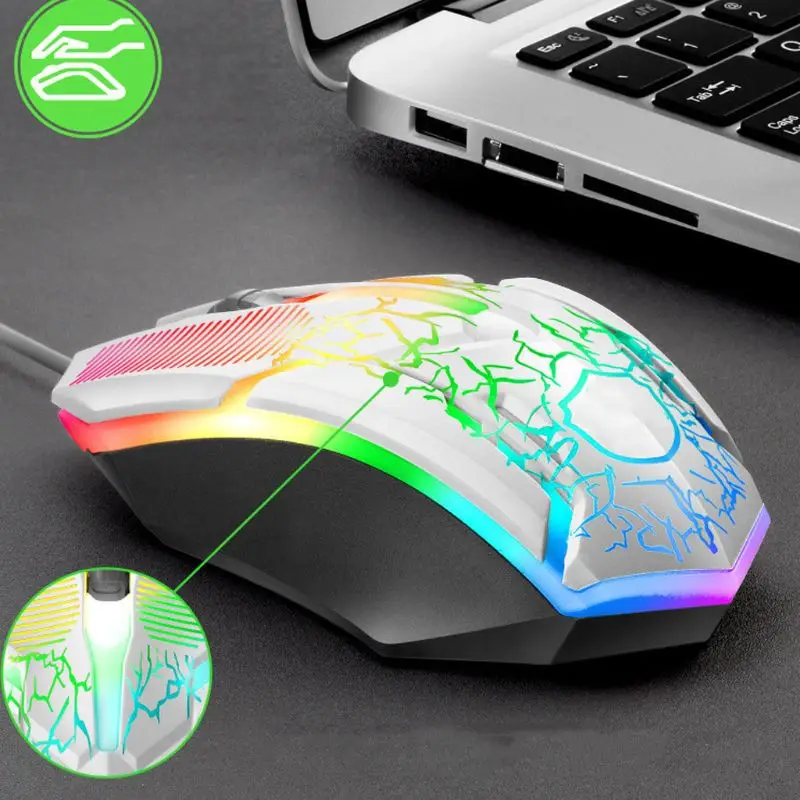 

Wired Gaming Keyboard Mouse Combo Set Colorful LED Backlit Computer Keyboad