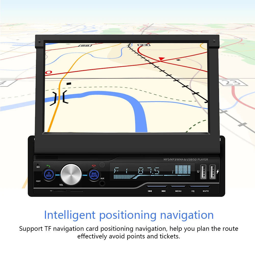 AMPrime 1 din автомагнитола " сенсорный выдвижной Авторадио gps навигация Bluetooth MP5 Плеер FM USB аудио стерео Зеркало Ссылка Cam