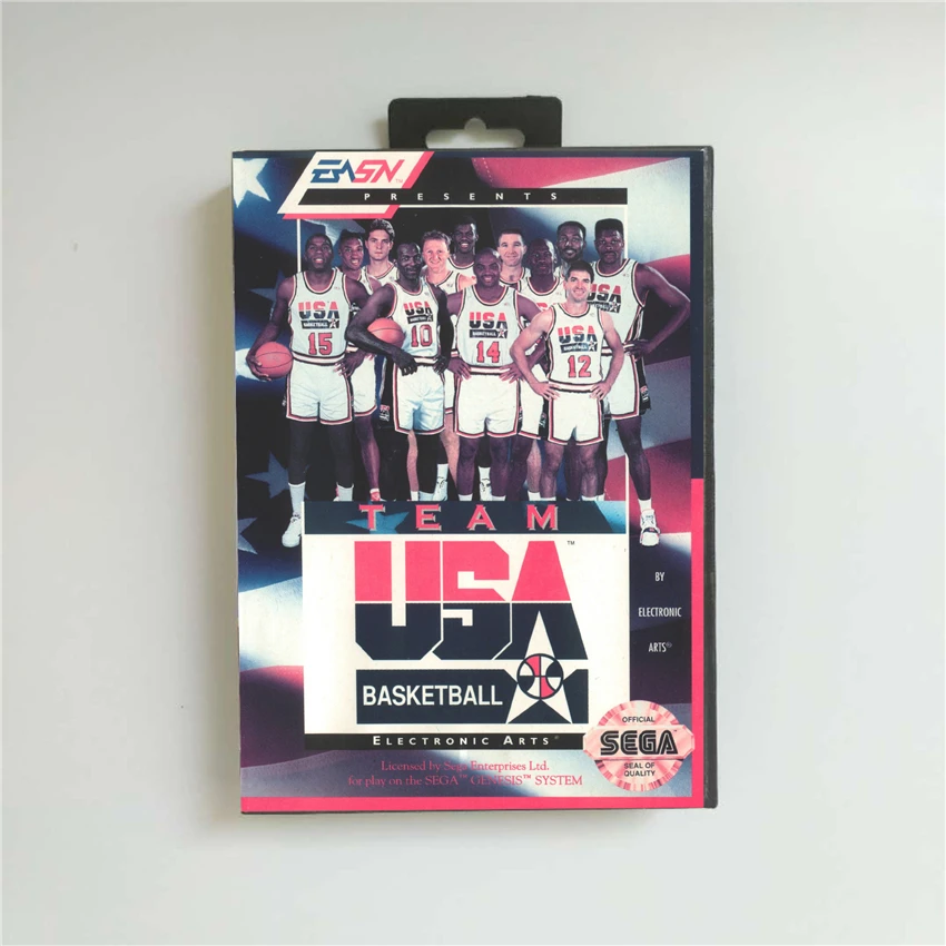 

Баскетбольная игровая приставка Team USA Крышка США в розничной упаковке, 16 бит, Игровая приставка MD для Sega Megadrive Genesis