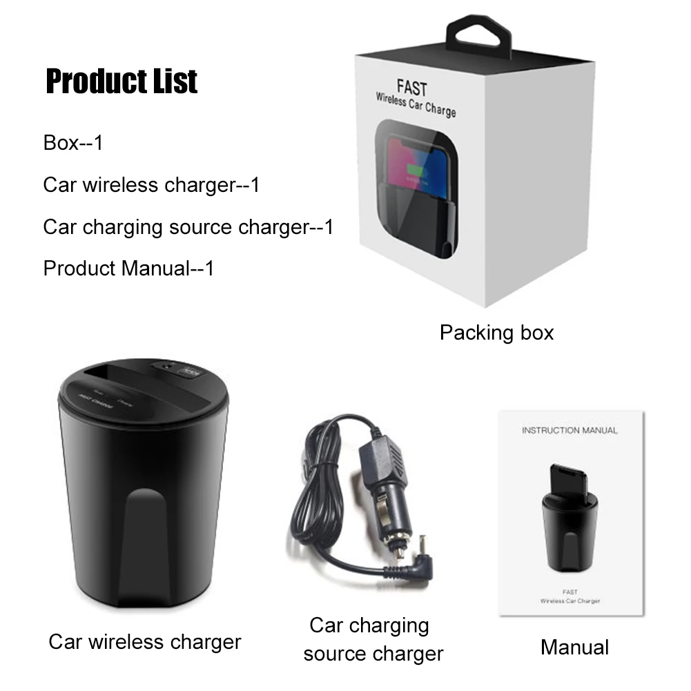 Автомобильное беспроводное зарядное устройство X9A с USB выходом 10 Вт быстрая