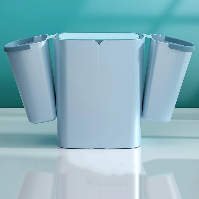 

12L Trash Can Toilet Waste Bin Living Room Bathroom Multifunction With Wheels Kitchen Trash Bin With Lid Home Office Dustbin